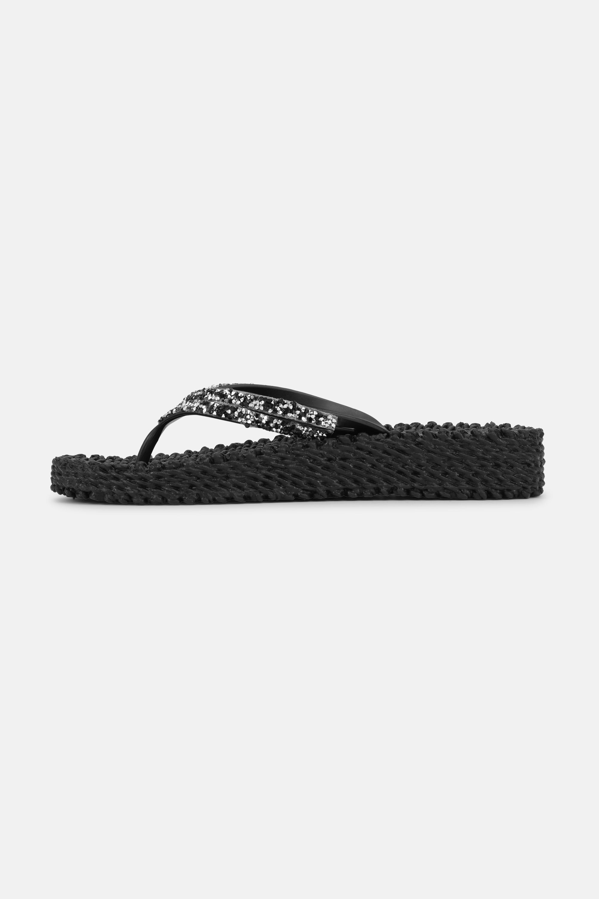 Plateau Flip-Flops Glitzersteine - Black